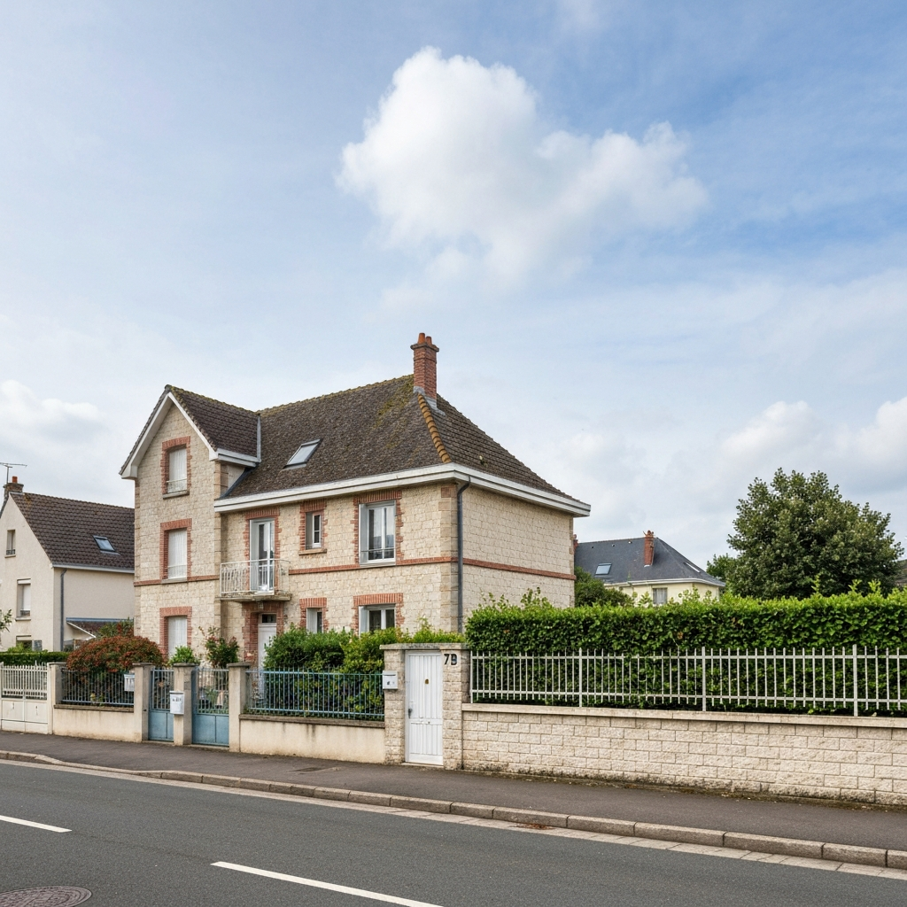 Calculatrice et maison miniature représentant l'estimation en ligne d'un bien immobilier à Taissy